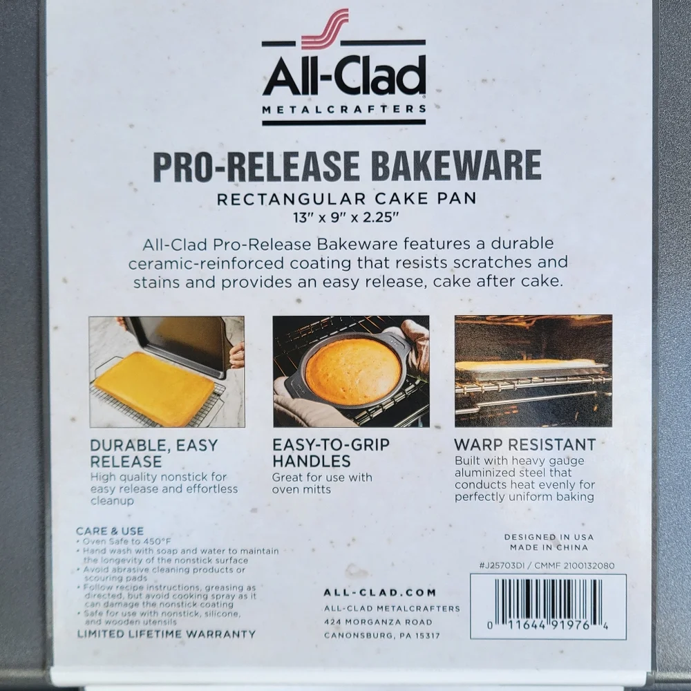 ALL CLAD pro release 13x9 bakeware